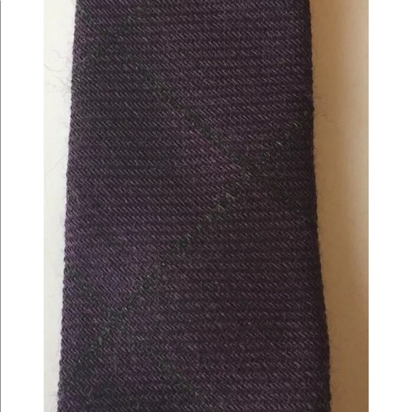 New Le Chateau Montreal Men Thin Neck Tie Purple Argyle Italy 100% Wool - Picture 7 of 8